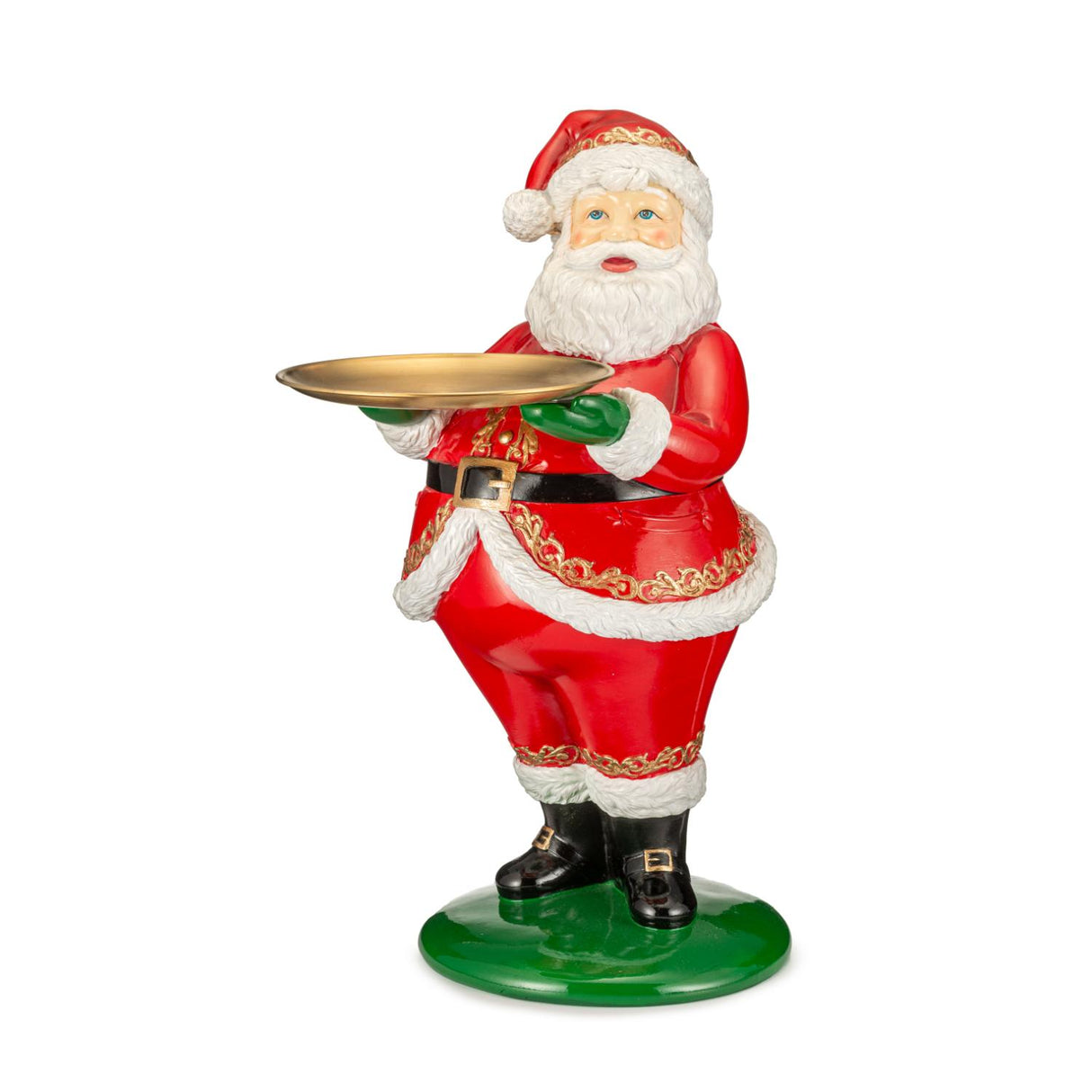 PALAIS ROYAL Babbo Natale con Vassoio Decorazione Natalizia 61cm Resina