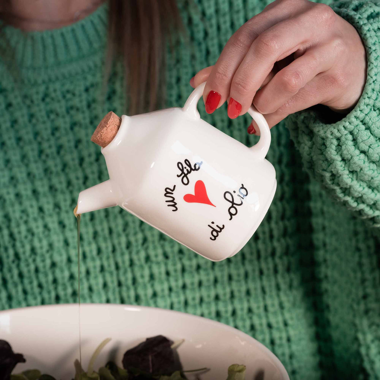 SIMPLE DAY Oil and Vinegar Set Cruet Vinegar Cruet A Thread of Oil A Drop of Vinegar 250ml Stoneware