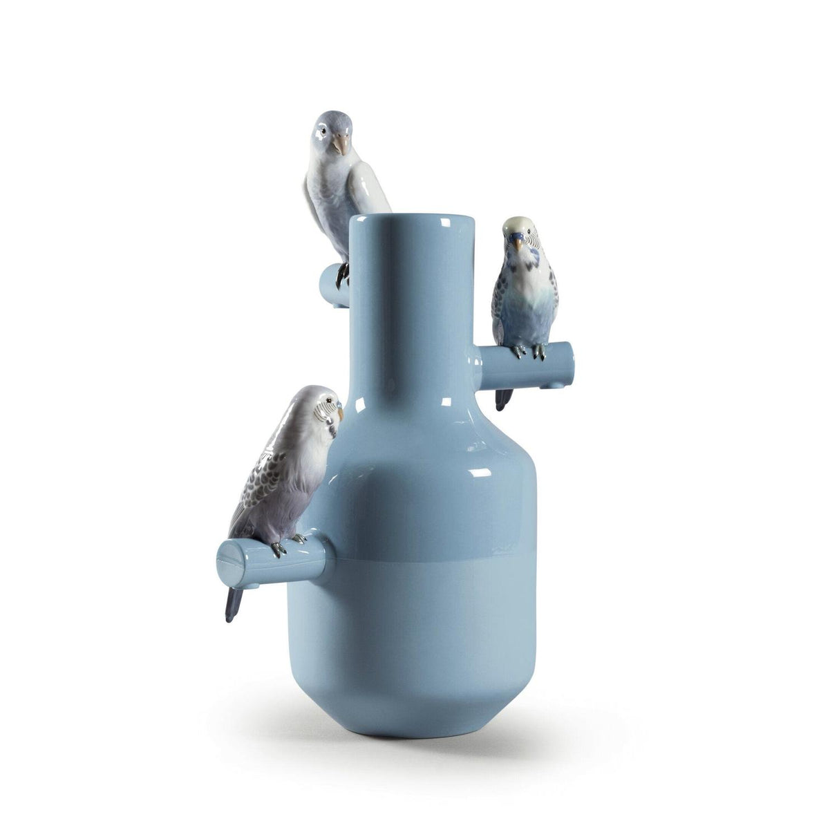 LLADRO' Vaso Parrot Parade Turchese 41x25cm Porcellana