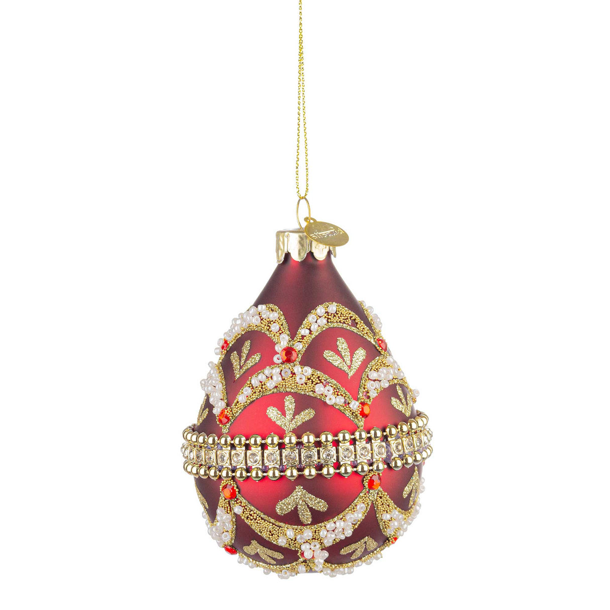 BIZZOTTO Goccia Addobbo di Natale Beloved Rosso 9cm Vetro