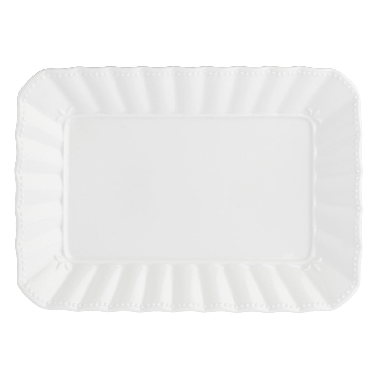 LA PORCELLANA BIANCA Ducale Rectangular Tray 35x26cm White Porcelain