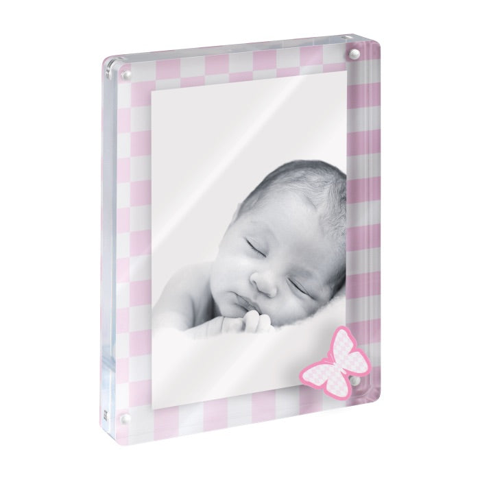 MASCAGNI CASA Portafoto Cornice in Acrilico per Bimba 13x18cm Rosa