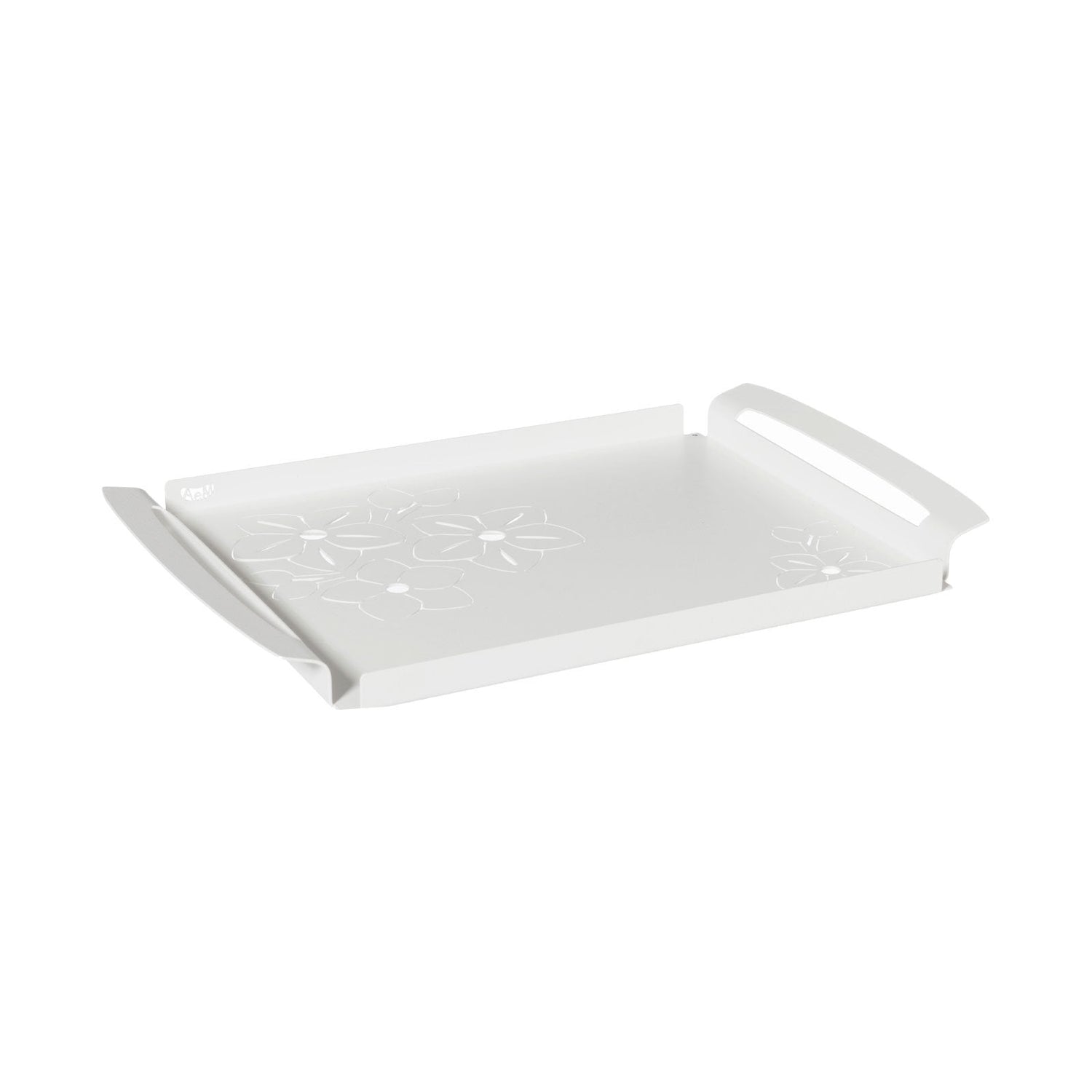ARTI & MESTIERI Vassoio Moderno Fior di Loto Piccolo Bianco Marmo