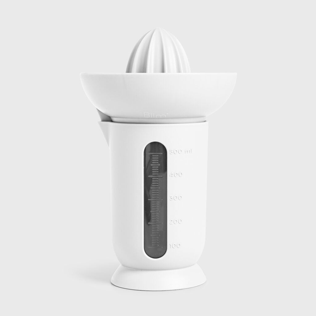 BLIM PLUS Citrus Squeezer with Ufo Carafe 500ml Arctic White White Made in Italy 100% Recyclable