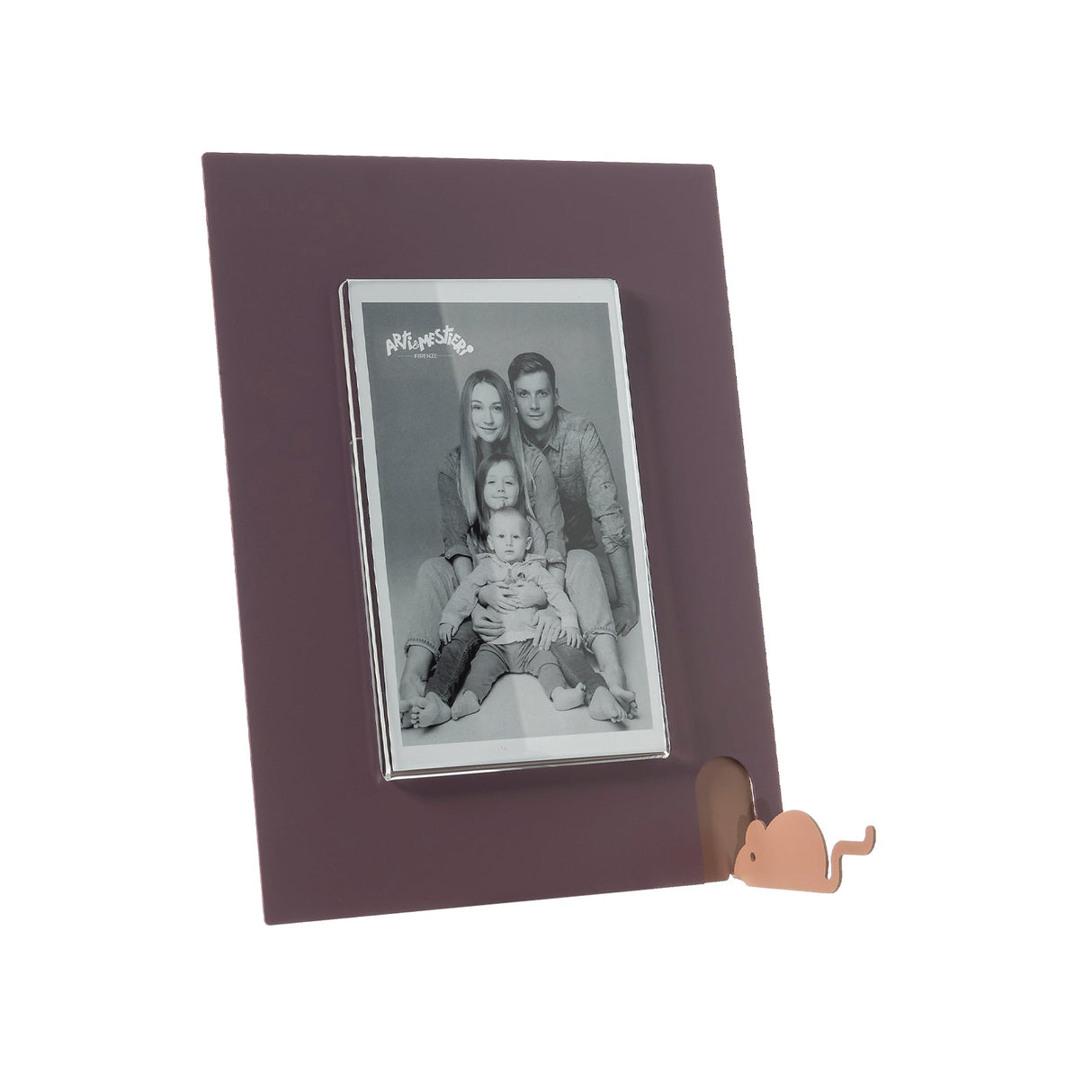 ARTI & MESTIERI Portafoto Topino Piccolo Viola Ametista Mocha Mousse 23,6x18,4cm