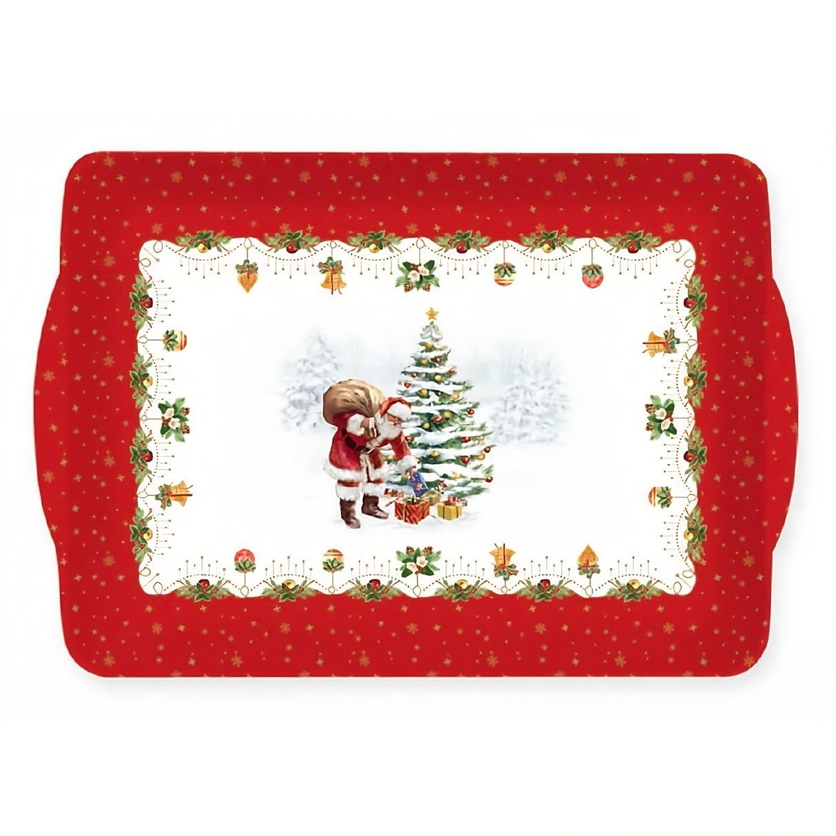 Vassoio Nostalgic Christmas Easy Life in melamina decoro Babbo Natale 33x22 cm