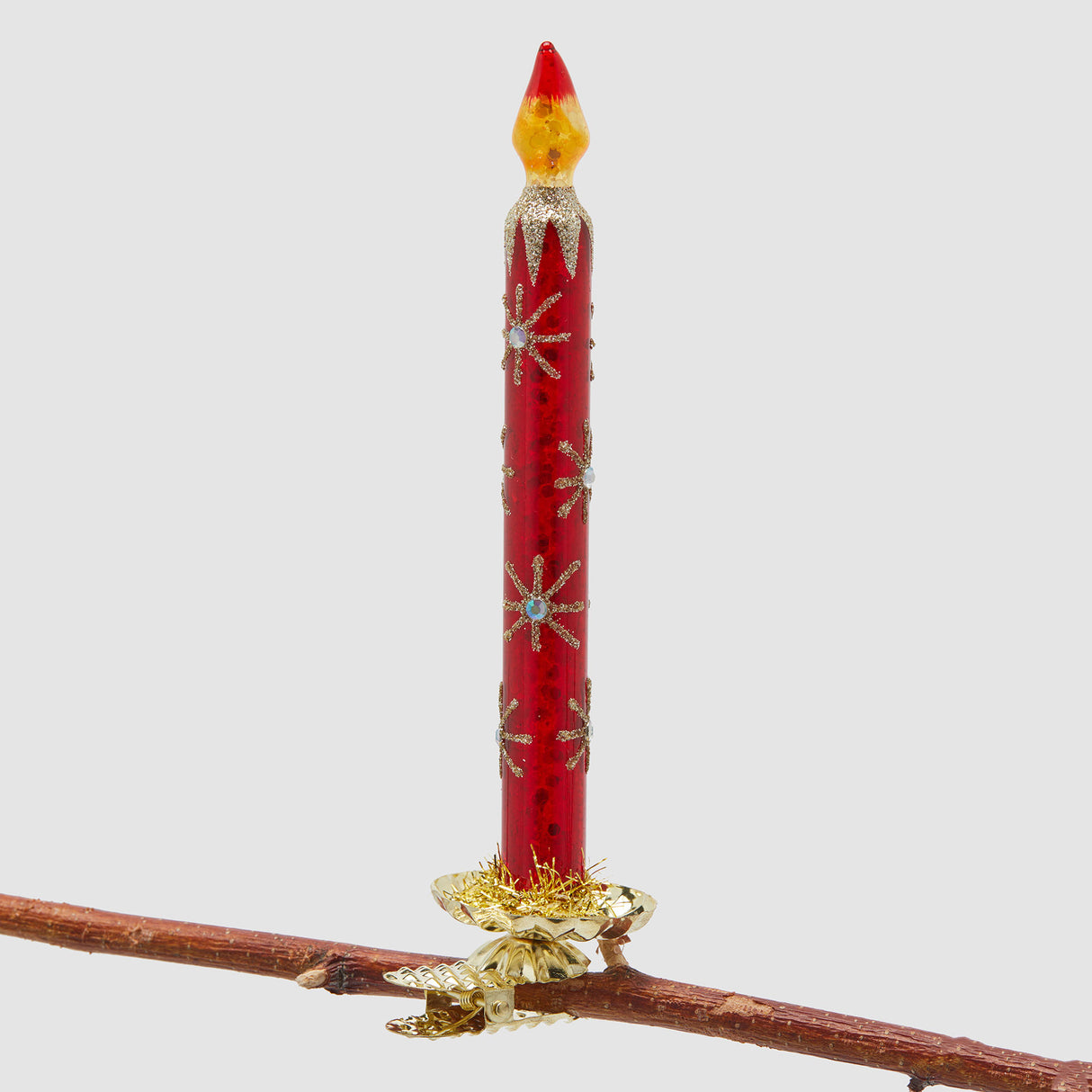 EDG Enzo De Gasperi Addobbo per Albero di Natale Candela 18cm Rosso