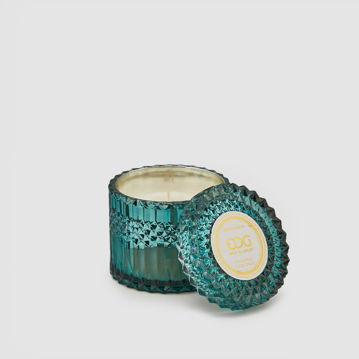 Candela profumata Crystal EDG in vetro colorato 10,5 cm ananas e cocco