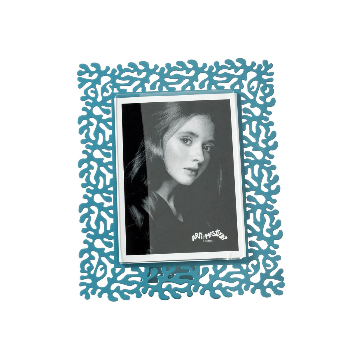 ARTI & MESTIERI Portafoto Corallo Piccolo Blu Oltremare 22x17cm