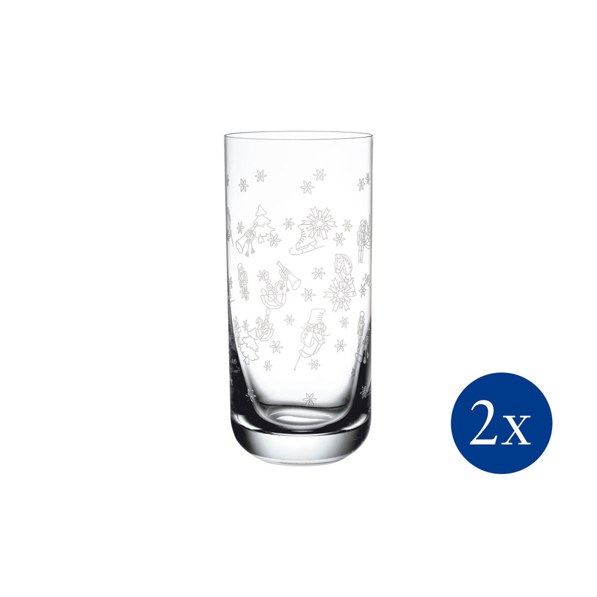 VILLEROY & BOCH Toy's Delight Bicchiere da Long Drink Set 2 Pezzi 330ml Cristallo Tavola di Natale