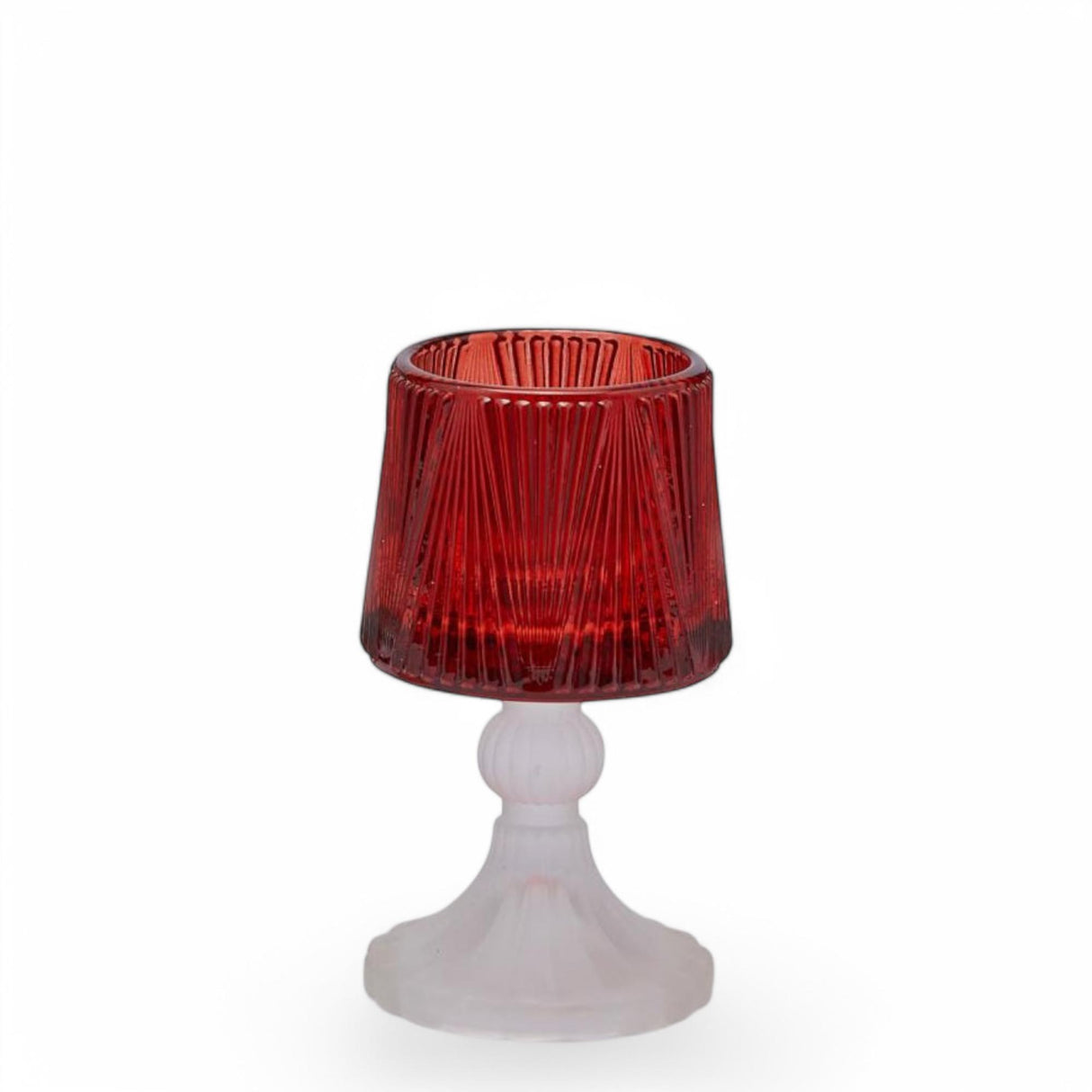 EDG Enzo De Gasperi Portacandela Lampada in Vetro 15x8,5cm Rosso Bianco