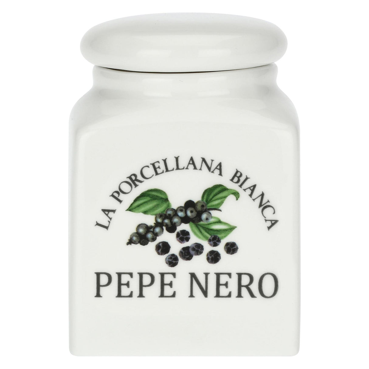 LA PORCELLANA BIANCA - Preserve Black Pepper Jar 175ml Porcelain