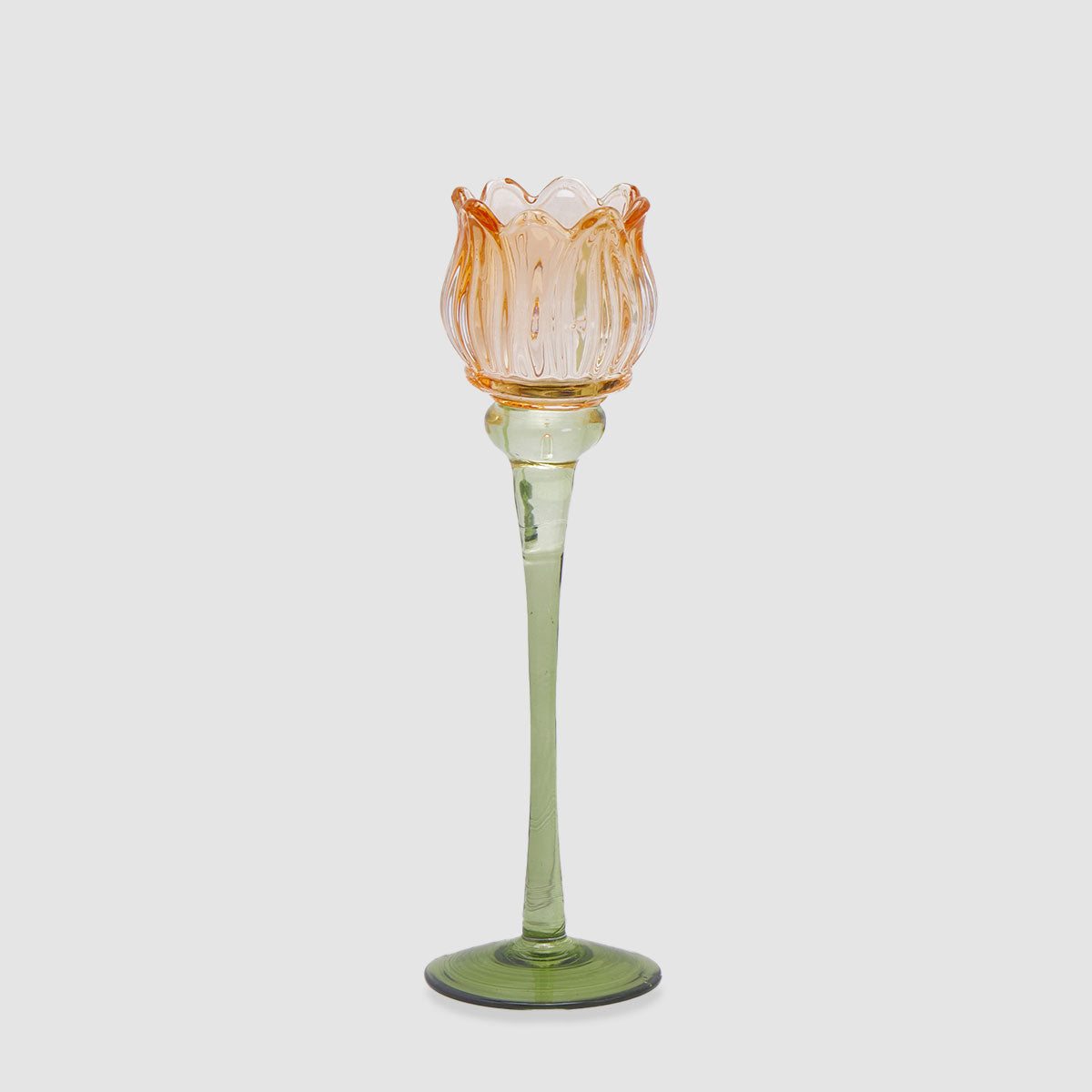 Portacandela Tulipano EDG in vetro arancio 27x8 cm