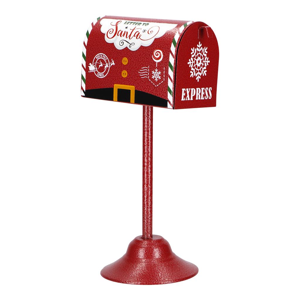 TIMSTOR Cassetta Buca delle Lettere Babbo Natale Mailbox 32cm Piccola Metallo Rosso