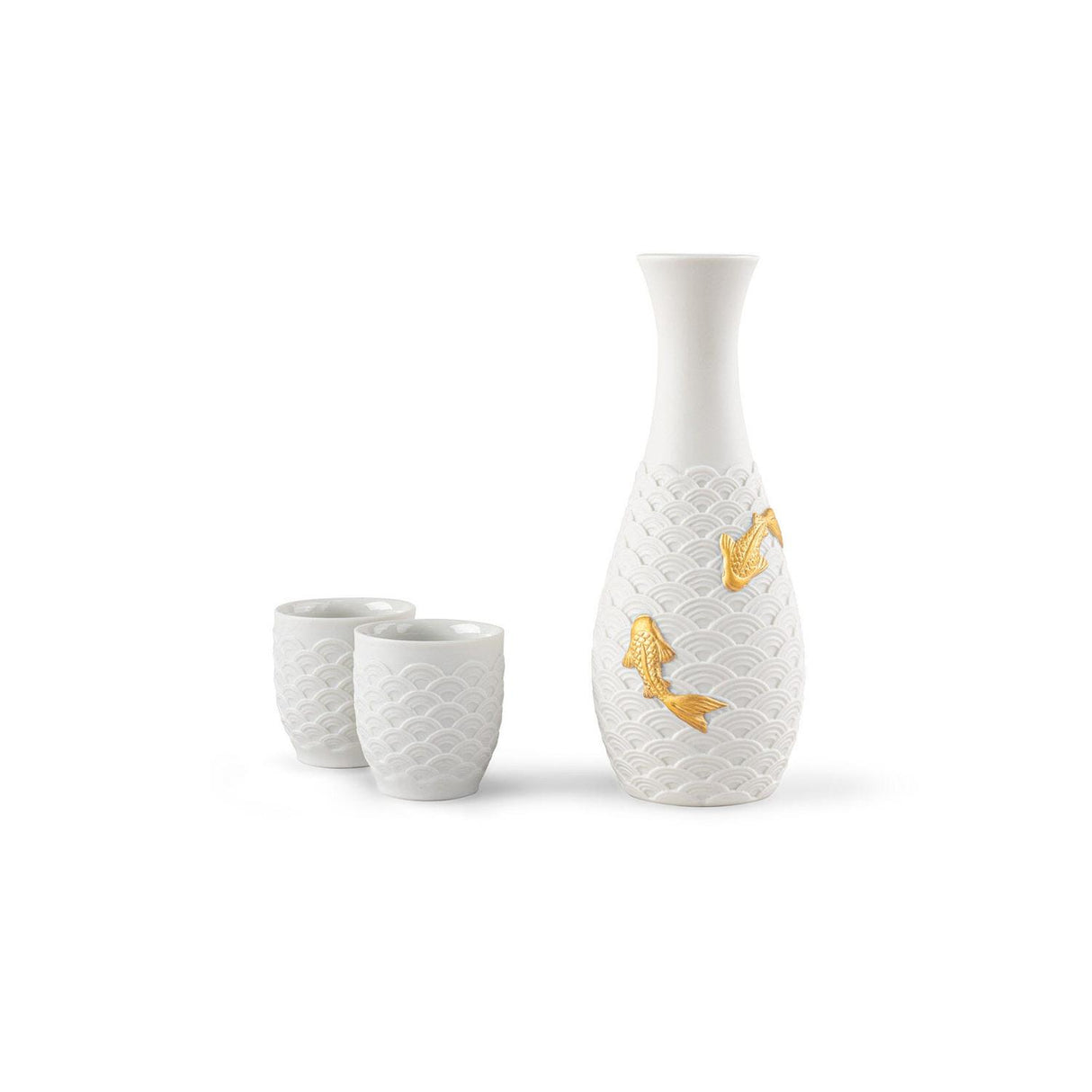 LLADRO' Set da Sake Koi 18x17cm Porcellana