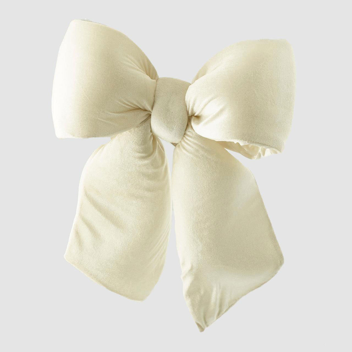 EDG Enzo De Gasperi Addobbo Fiocco Imbottito in Velluto Bianco Panna 40x48cm Decorazione Natalizia