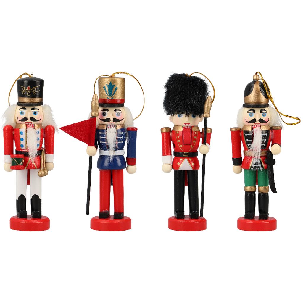 TIMSTOR Schiaccianoci Set 4 Pezzi Legno 13 cm Decorazione Natalizia Natale