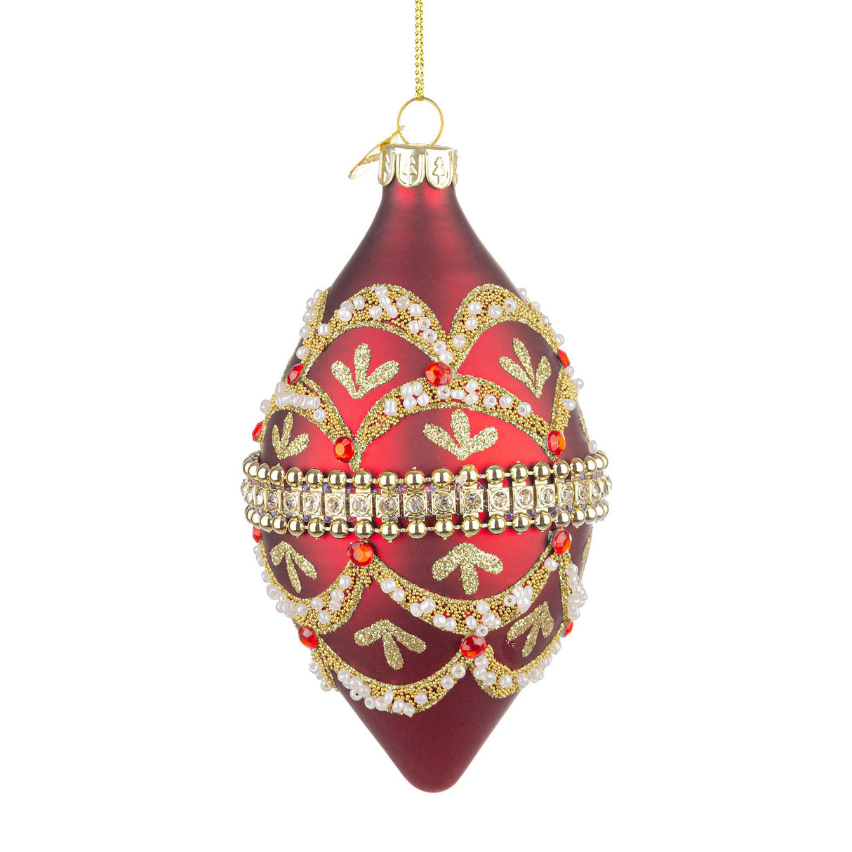 BIZZOTTO Fuso Addobbo di Natale Beloved Rosso 13cm Vetro