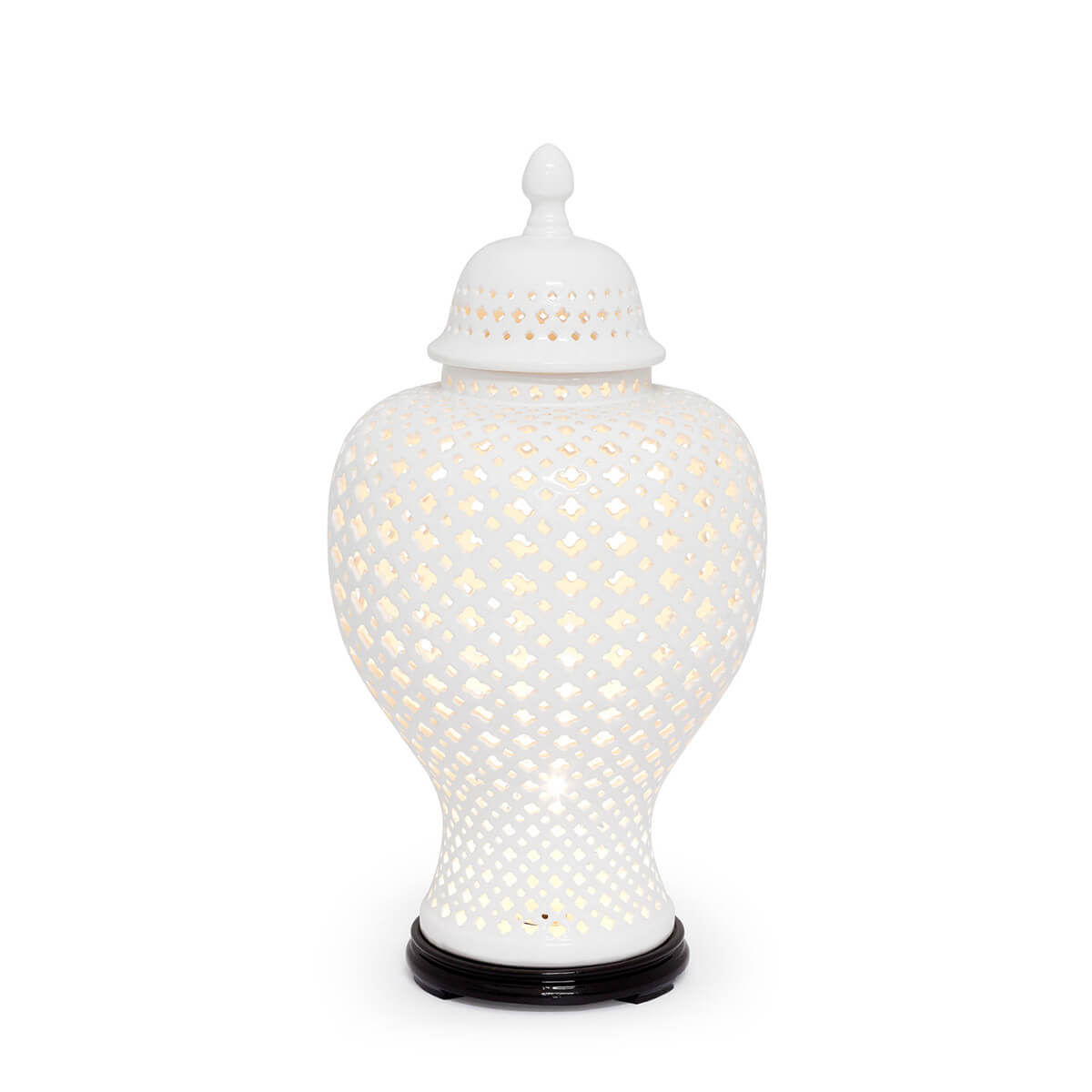 ABHIKA Lampada da Tavolo Ming Orientale 65cm Bianco Ceramica