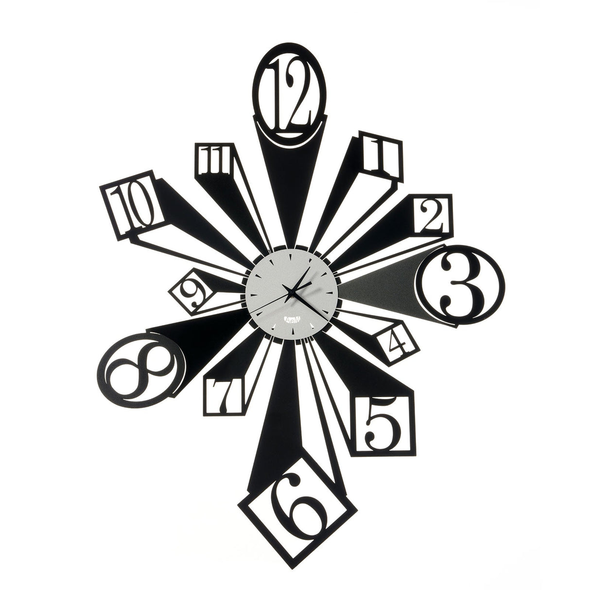 ARTI & MESTIERI Orologio da Parete Particolare Slang Nero E Bianco Marmo