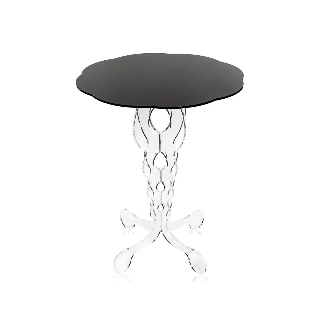 iPLEX Arabesque Design Coffee Table 50x60cm Transparent Black Top Made in Italy