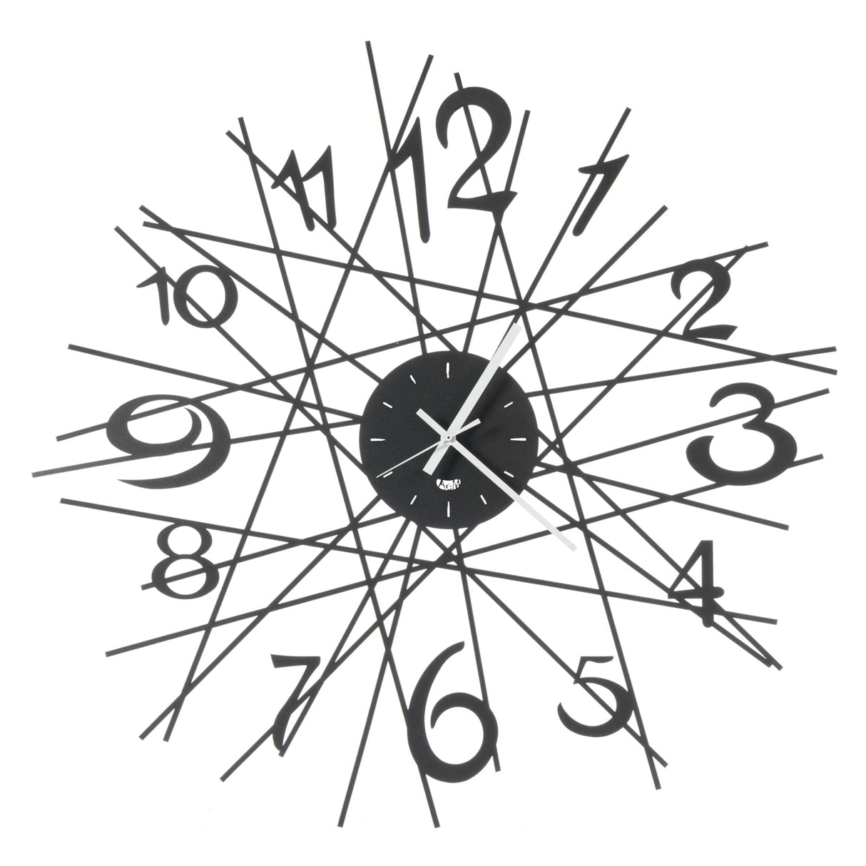 Orologio da parete Zig Zag Arti e Mestieri in metallo nero geometrico
