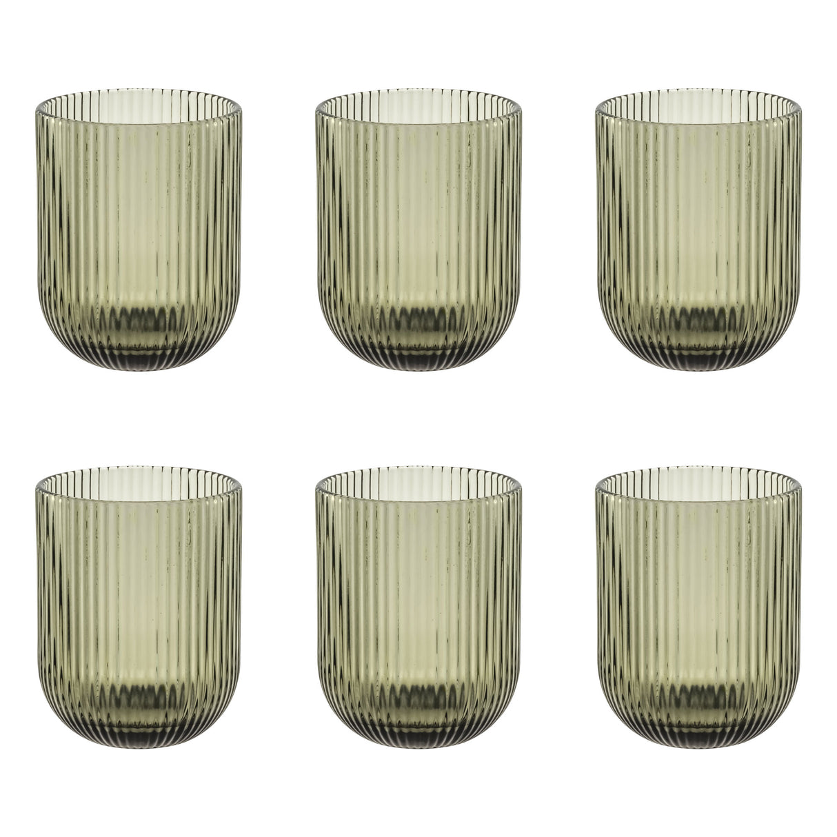 Set 6 bicchieri acqua Rose & Tulipani in vetro zigrinato grigio 260 ml