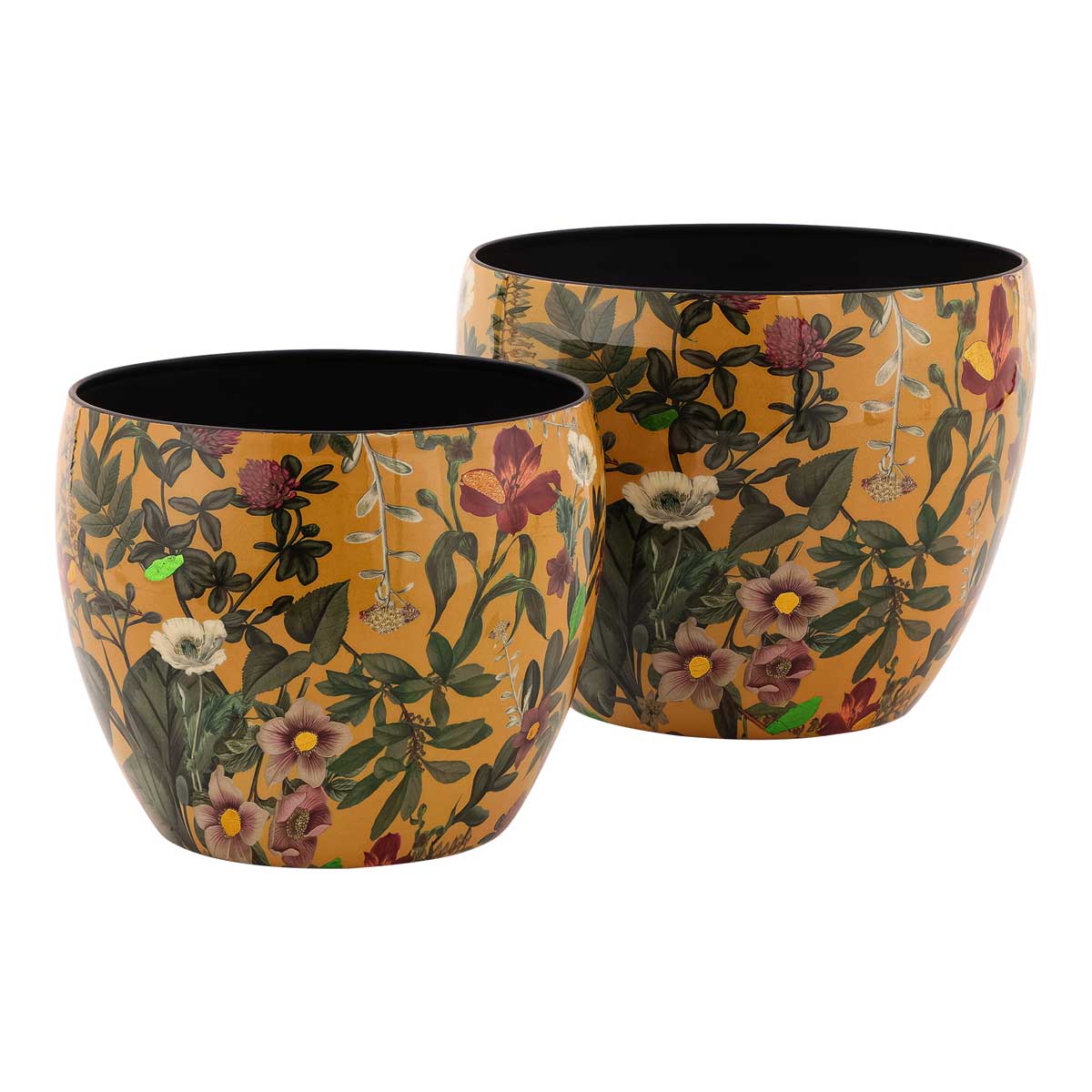 PALAIS ROYAL Vaso Portapiante Grande Ambra 16x16cm Metallo