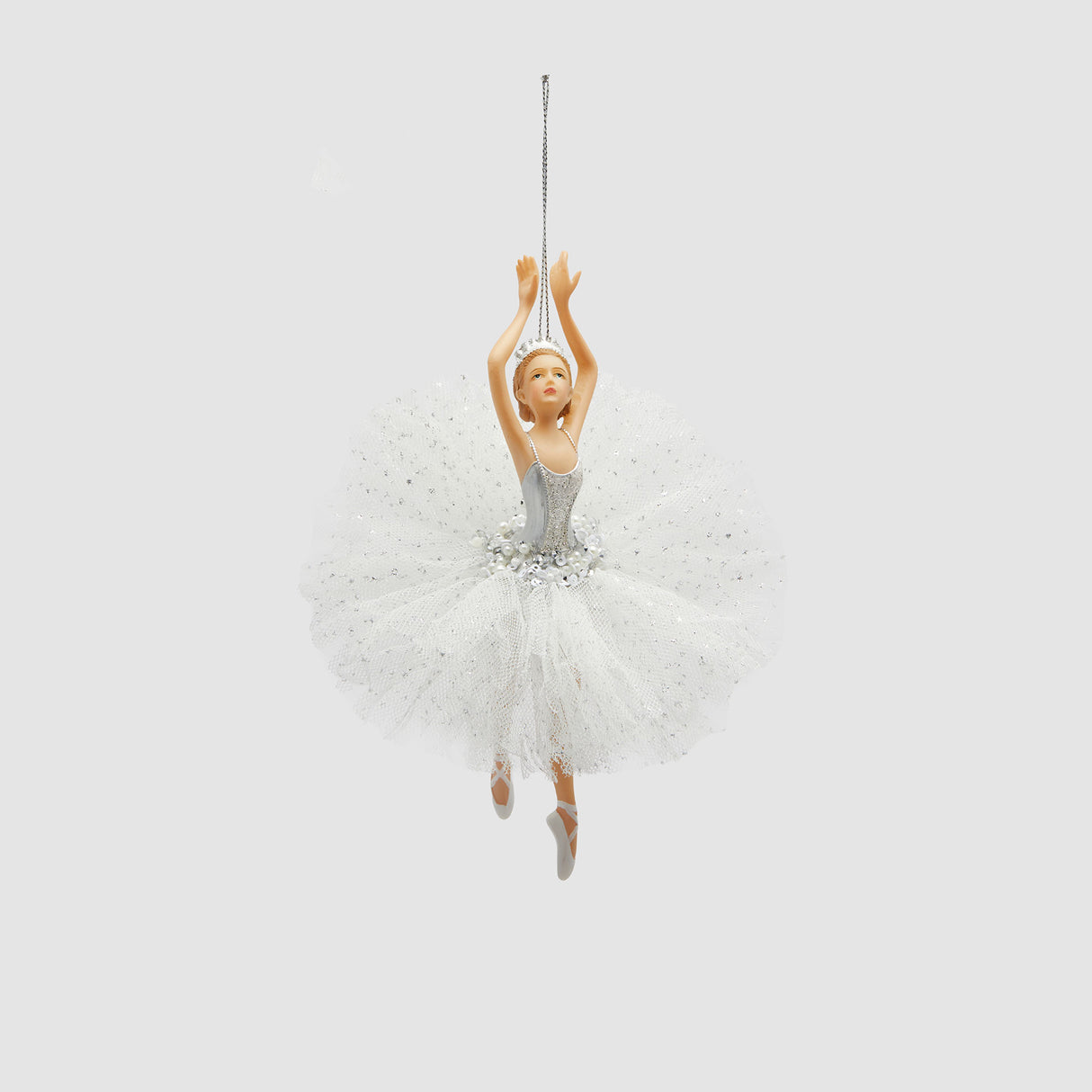 Addobbo ballerina EDG Enzo De Gasperi in resina bianca 18 cm
