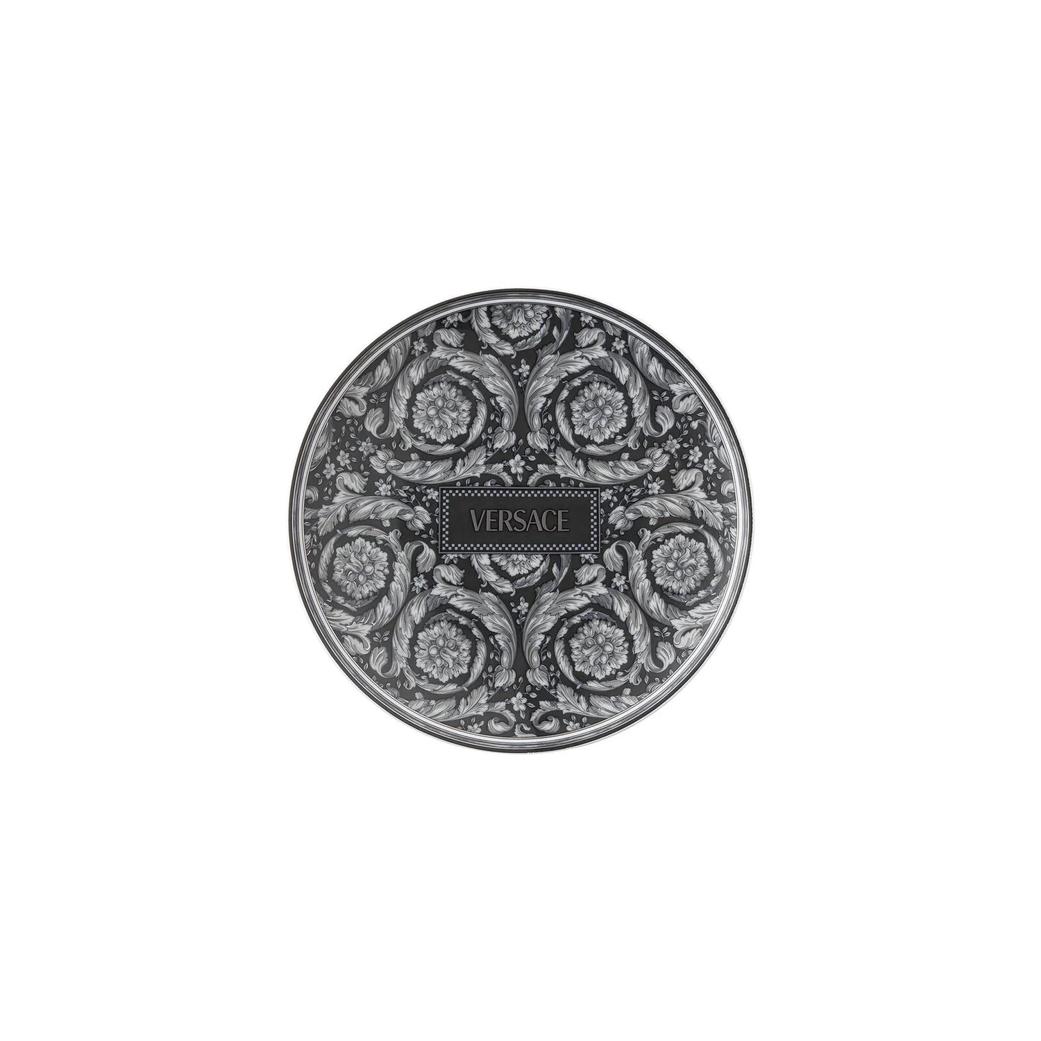 VERSACE Barocco Haze Plate Saucer 17cm Black Porcelain