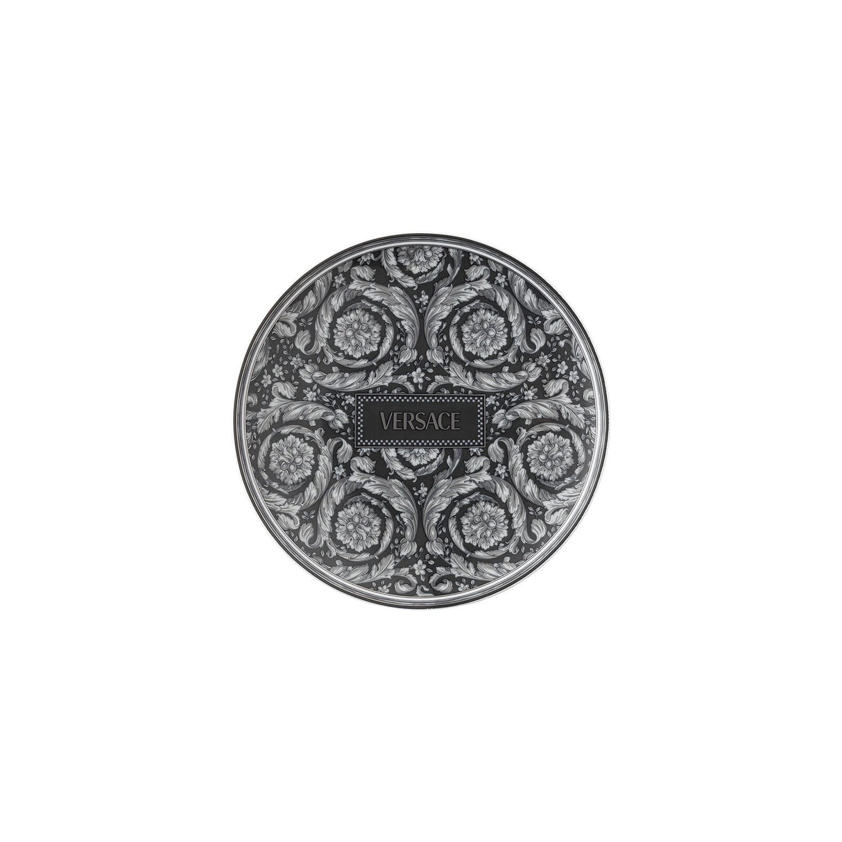 VERSACE Barocco Haze Plate Saucer 17cm Black Porcelain