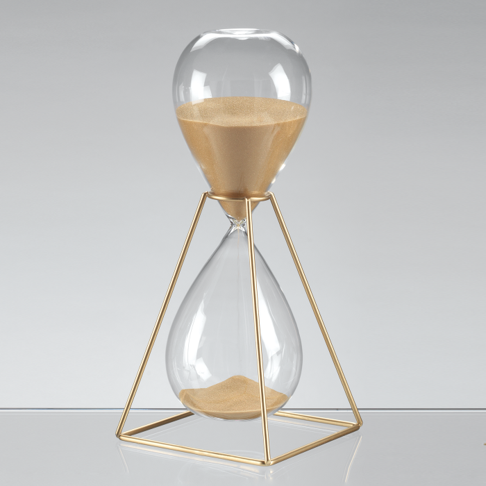 Clessidra Mascagni Casa in vetro e metallo beige 28 cm