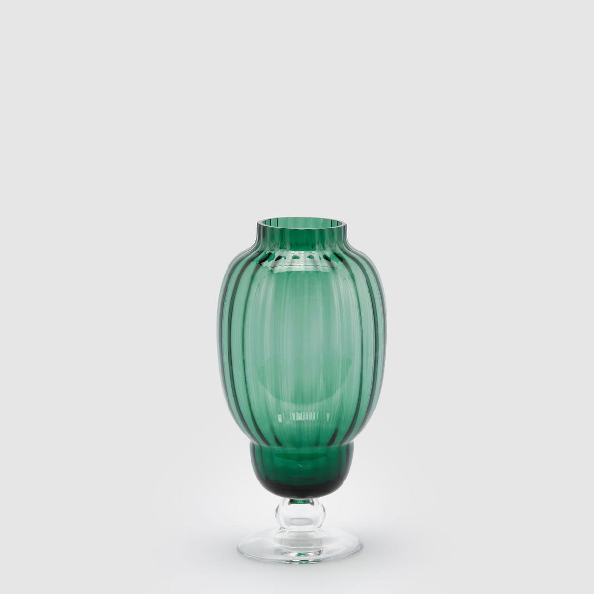 EDG Enzo De Gasperi Vaso Biforma 29,5cm Vetro Verde