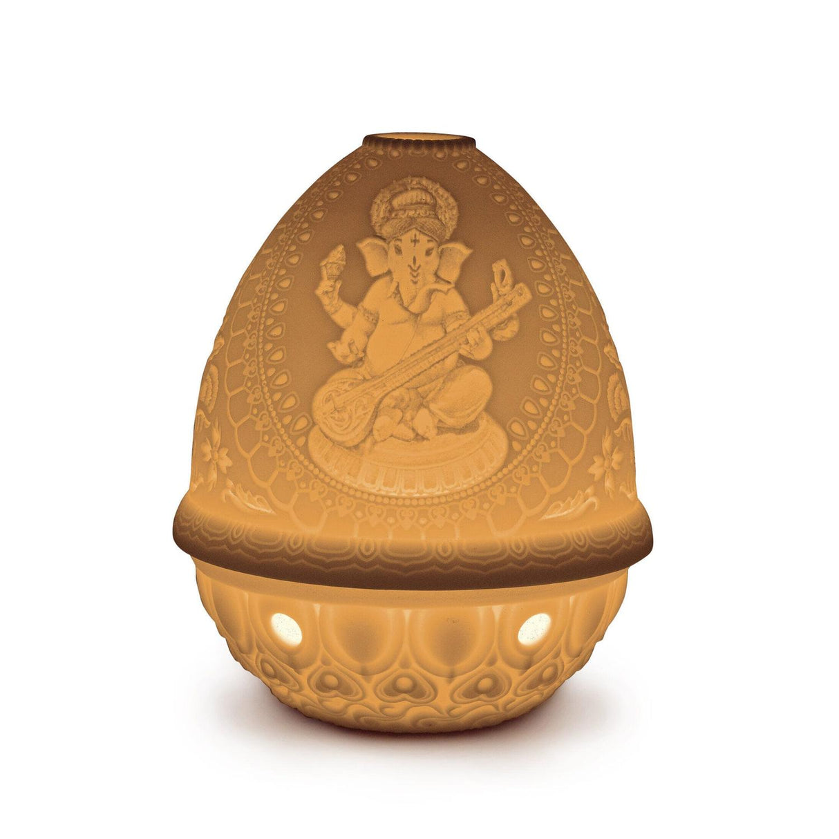LLADRO' Litofania Ganesha con Veena 12x9cm Porcellana