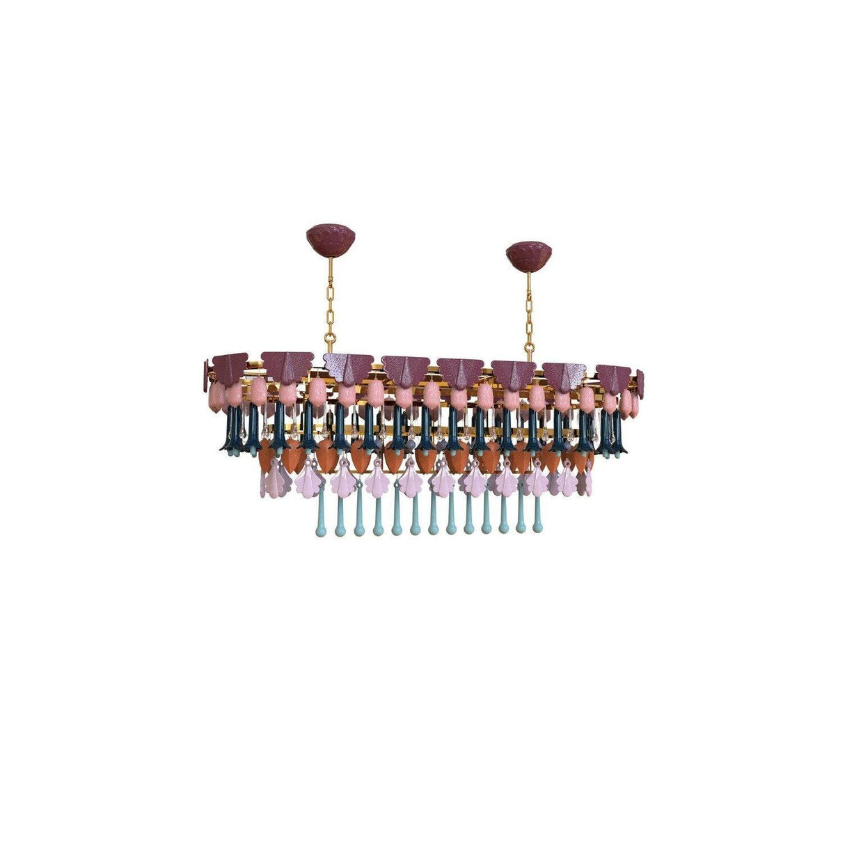 LLADRO' Chandelier Seasons 150 cm Ovale Autunno 74x150cm Porcellana