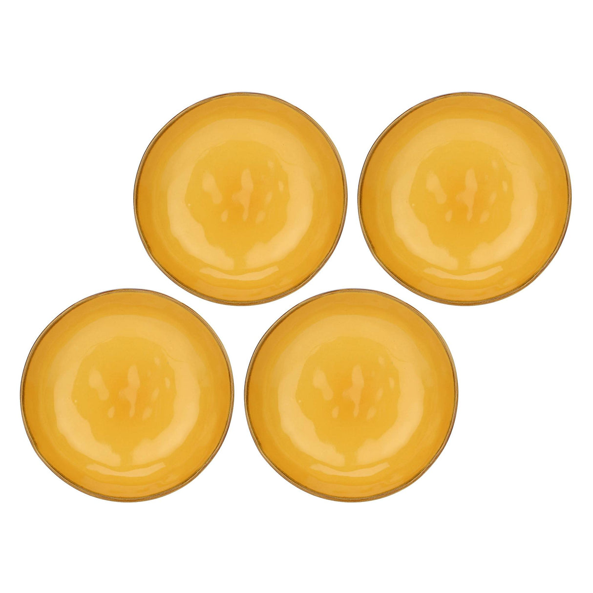 ROSE & TULIPANI Concerto Piatto Fondo Ocra 21cm Set 4 Pezzi Stoneware