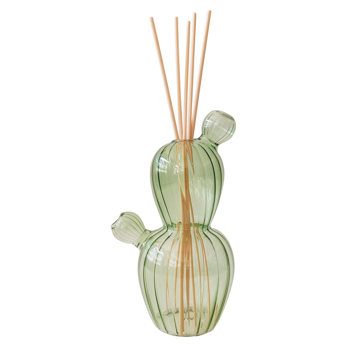BRANDANI Cactus Diffusore di Fragranza con Bastoncini 17cm Vetro Verde