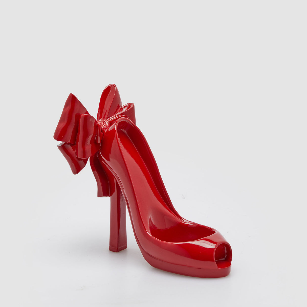 EDG Enzo De Gasperi Decorazione Natalizia Scarpa Tacco Portabottiglia 22x25cm Rosso Poliresina