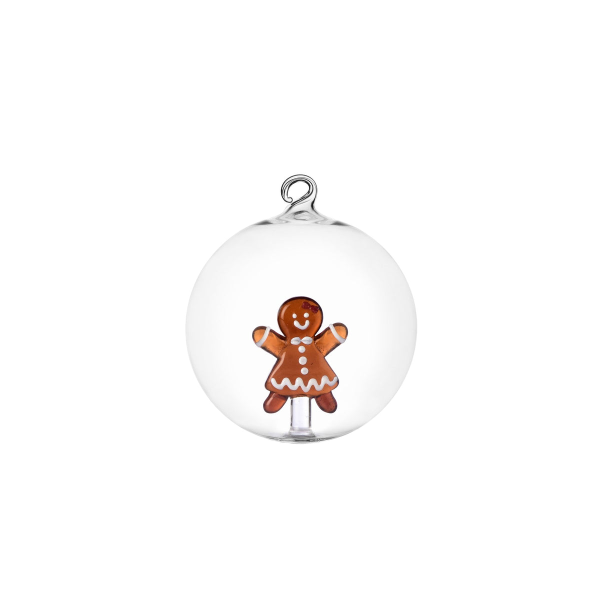 ICHENDORF Schiaccianoci Pallina di Natale Mrs Pan di Zenzero 8cm Vetro Borosilicato
