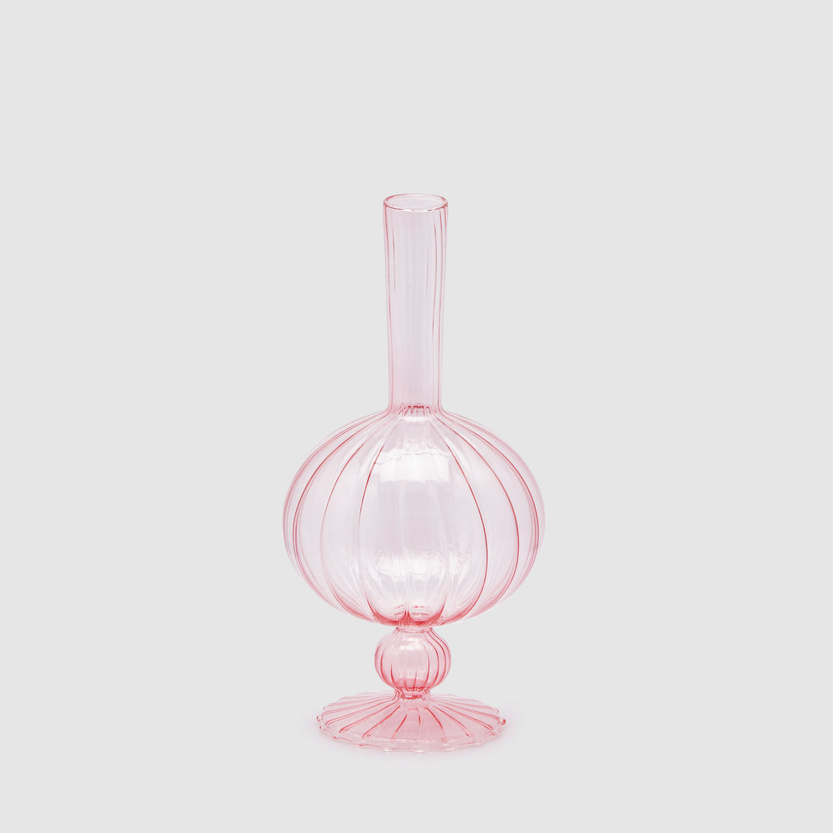 EDG Enzo De Gasperi Vaso Monofiore Ovoide 26cm Rosa Vetro