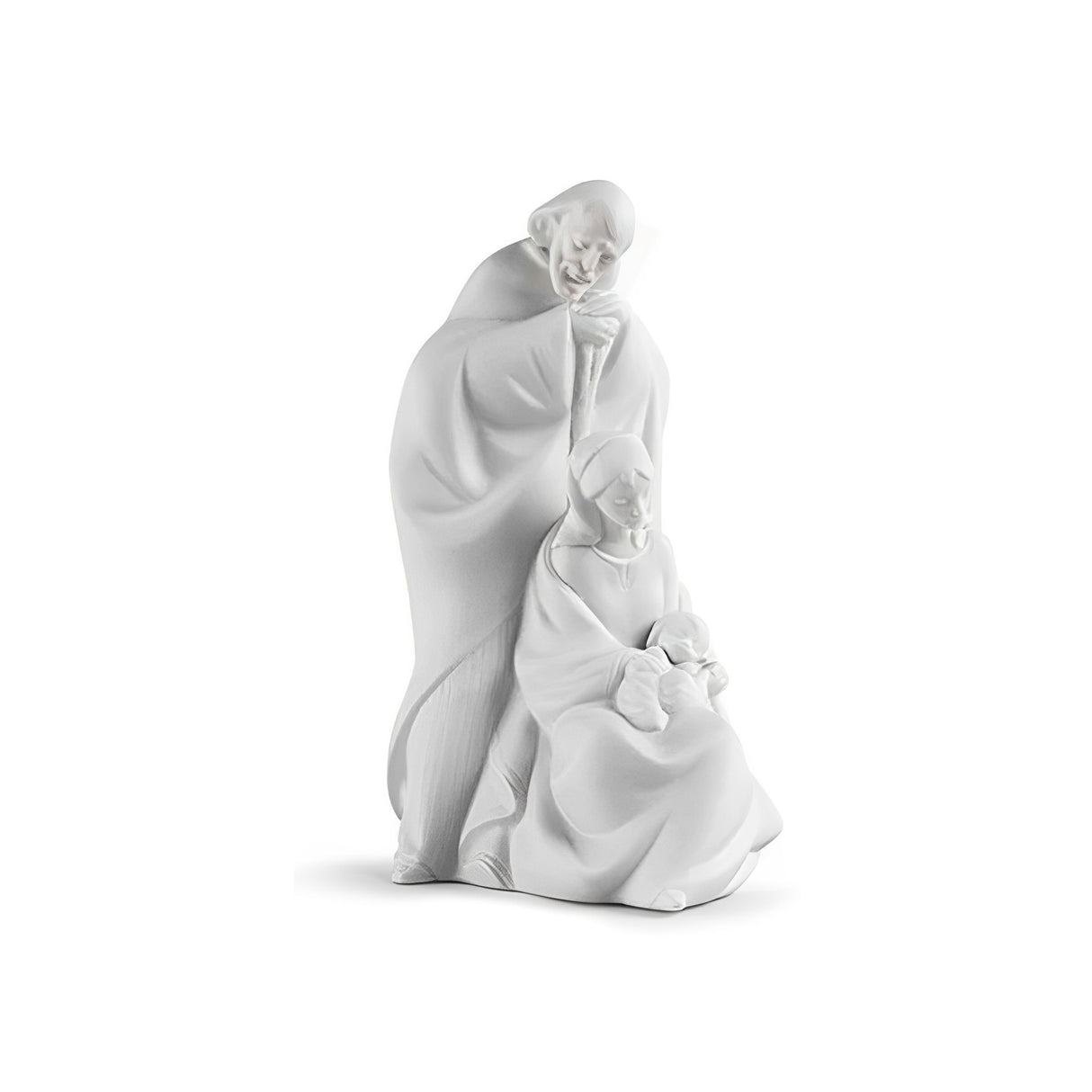 NAO Figura Presepe Natività E' Nato un Bambino 26x14cm Bianco Mate Porcellana