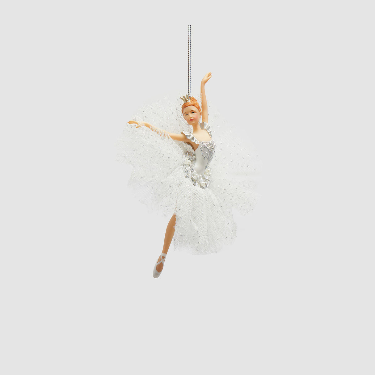 EDG Enzo De Gasperi Addobbo Decorazione di Natale Ballerina 18cm Bianco
