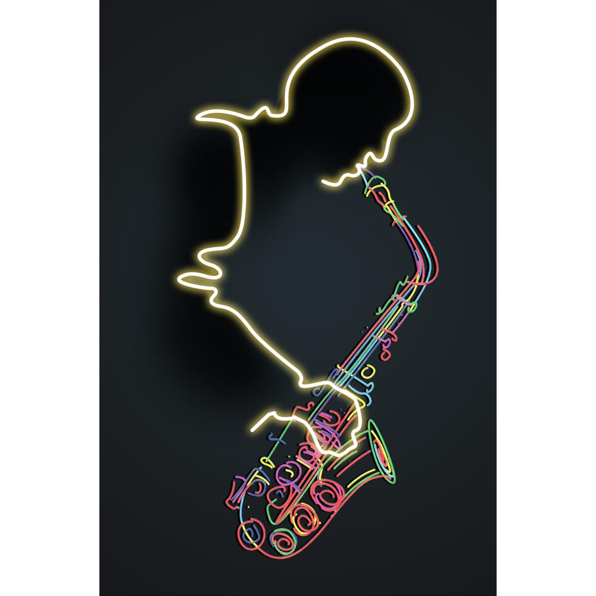 PALAIS ROYAL Quadro Stampa su Tela con LED Sax 80x120cm