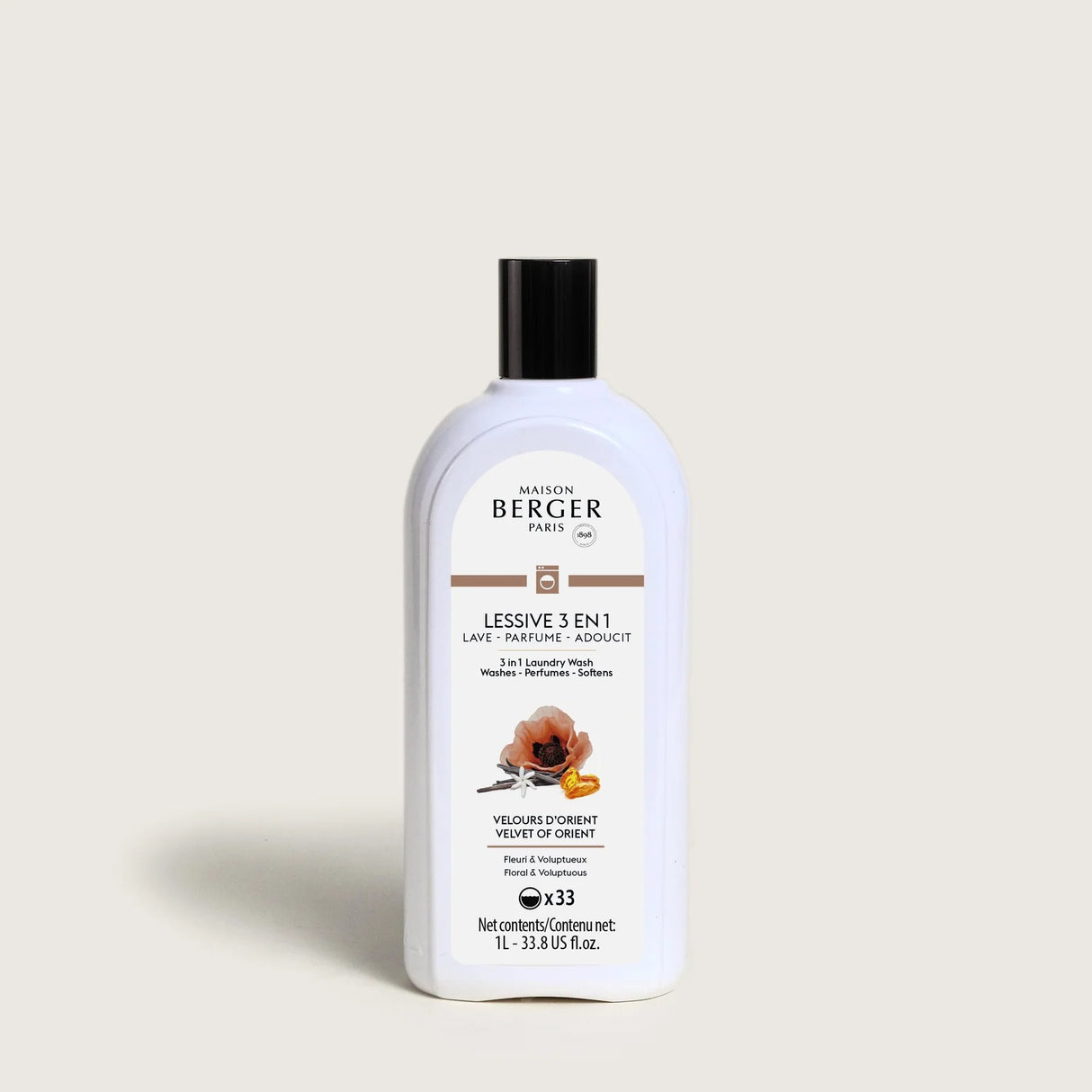 LAMPE BERGER Detersivo Ammorbidente Profumo Bucato 3 in 1 Velours d'Orient 1L