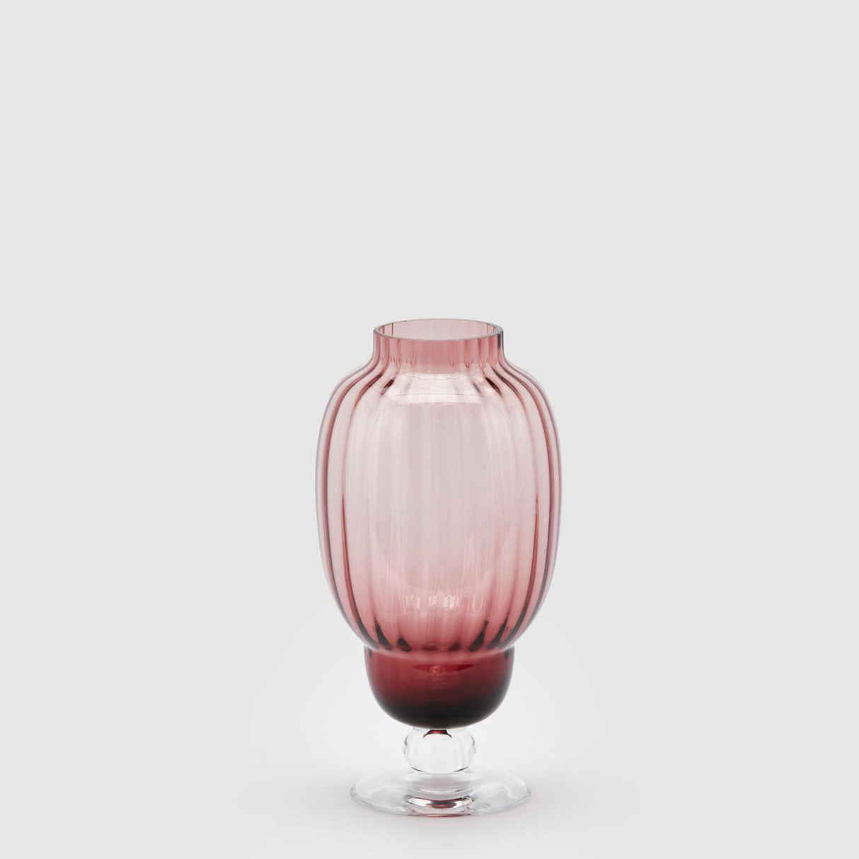 EDG Enzo De Gasperi Vaso Biforma 29,5cm Vetro Rosa Antico