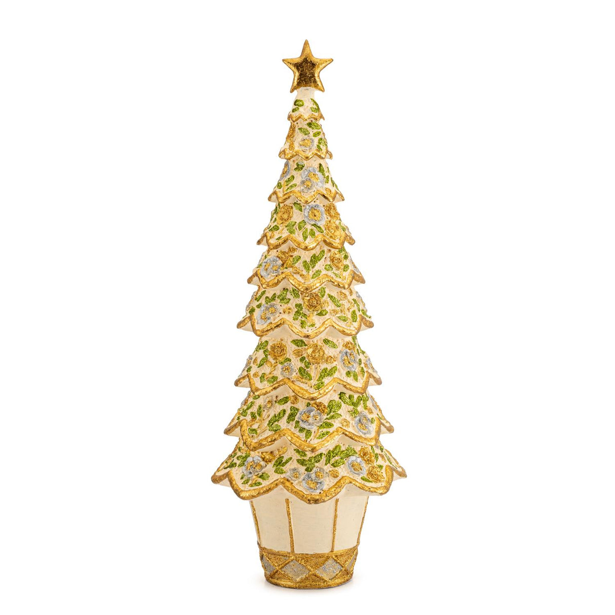 PALAIS ROYAL Albero di Natale Decorazione Natalizia 33cm Oro Resina