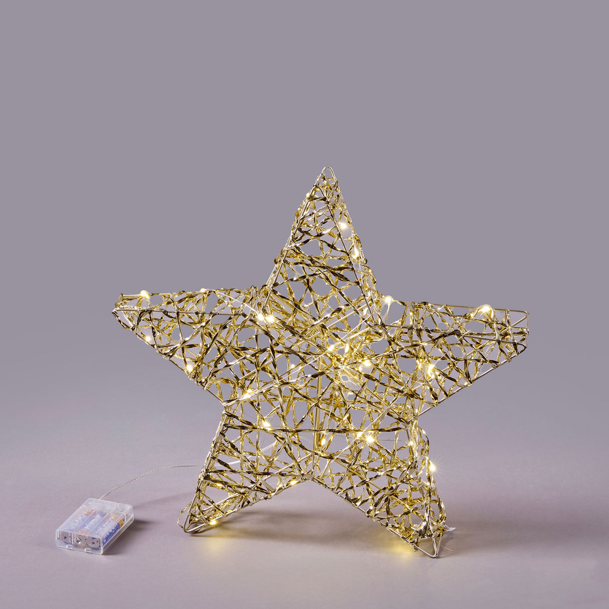 EDG Enzo De Gasperi Decorazione Natalizia Luminosa Stella Intreccio 40 Microled 40cm Oro