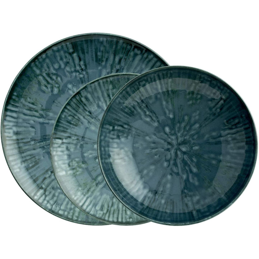 ARTHUR KRUPP Set 12 Piece Dinner Service Fusion Blue Porcelain