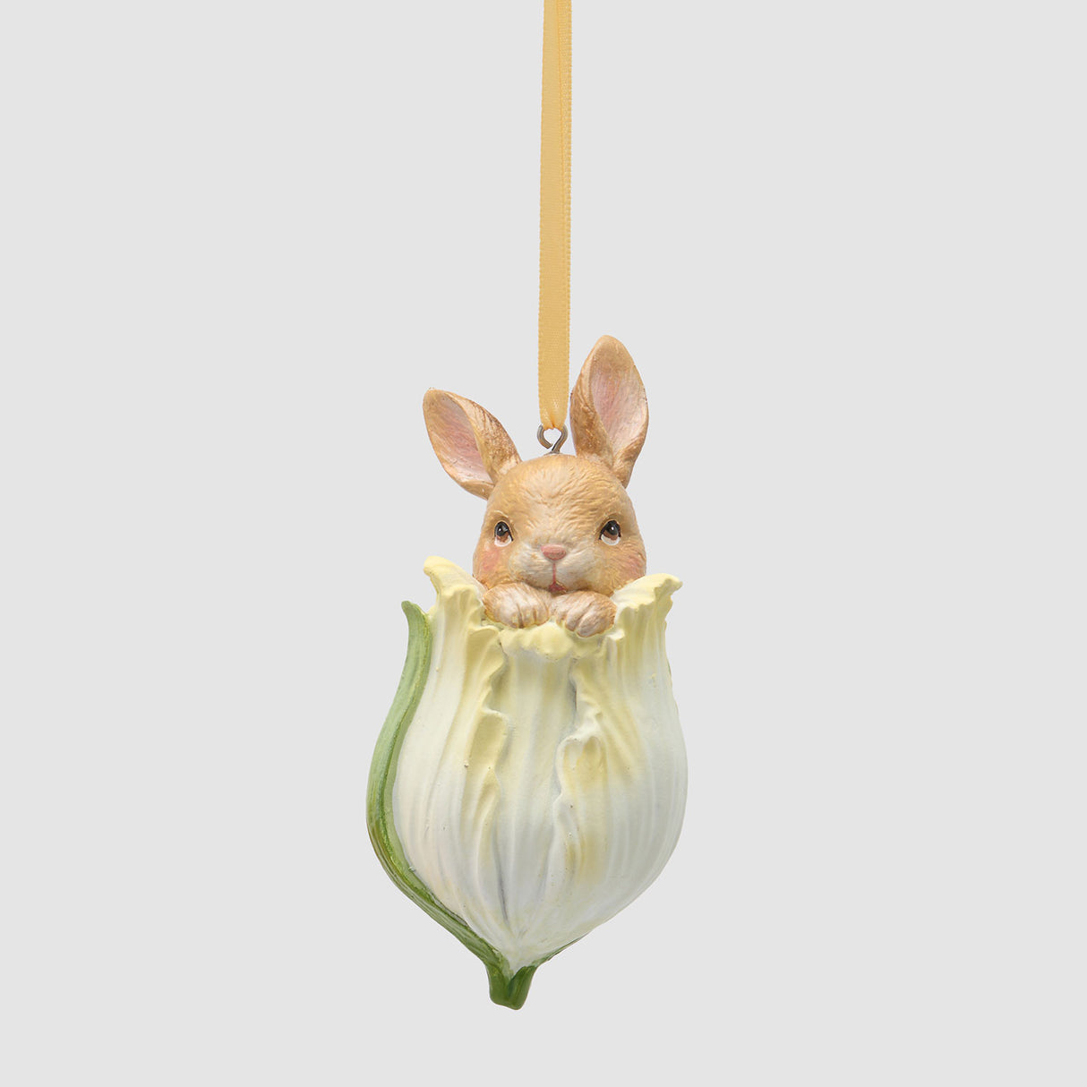 EDG Enzo De Gasperi Decorazione di Pasqua in Poliresina Coniglietto in Fiore da Appendere 11cm