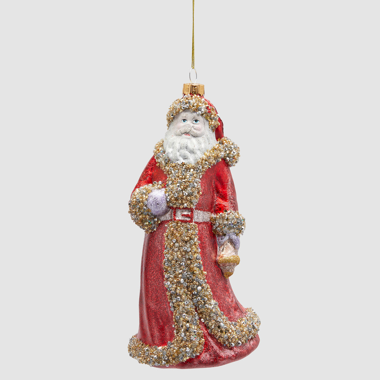 EDG Enzo De Gasperi Addobbo Pendaglio Babbo Natale 19cm Vetro